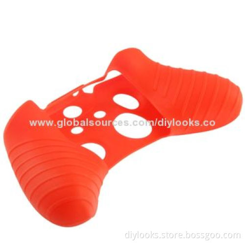 Protective Silicone Cover Case with 2 x Joystick Caps, for Xbox One Joypad (Red)